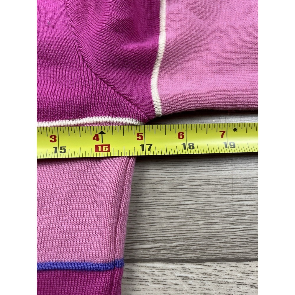 Vintage Meister Sweater Women's Size Small New Wool Stripe Ski Pink Retro - Picture 7 of 9